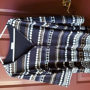 Charter Club woman black & white striped top size 2X